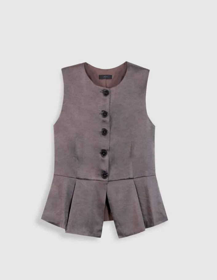 Gilet de costume sans manches gris Lyocell® Femme