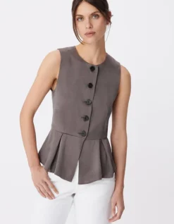 Gilet de costume sans manches gris Lyocell® Femme