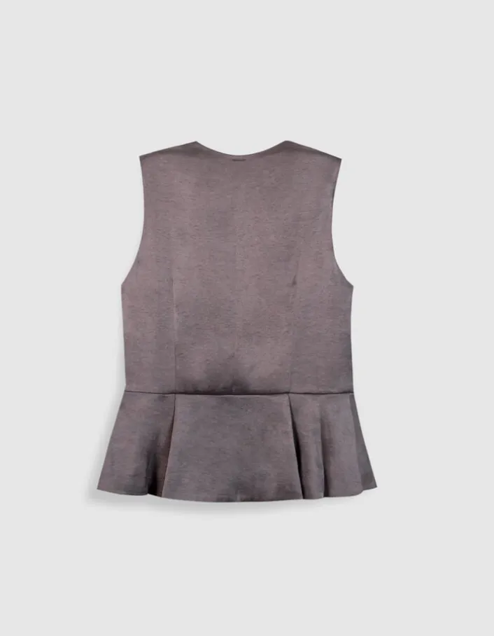 Gilet de costume sans manches gris Lyocell® Femme