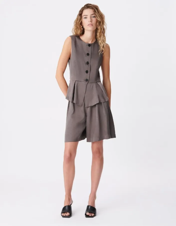 Gilet de costume sans manches gris Lyocell® Femme