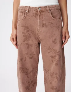 Jean barrel blush motif fleurs 7/8e Gabrielle Femme