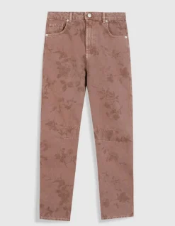 Jean barrel blush motif fleurs 7/8e Gabrielle Femme