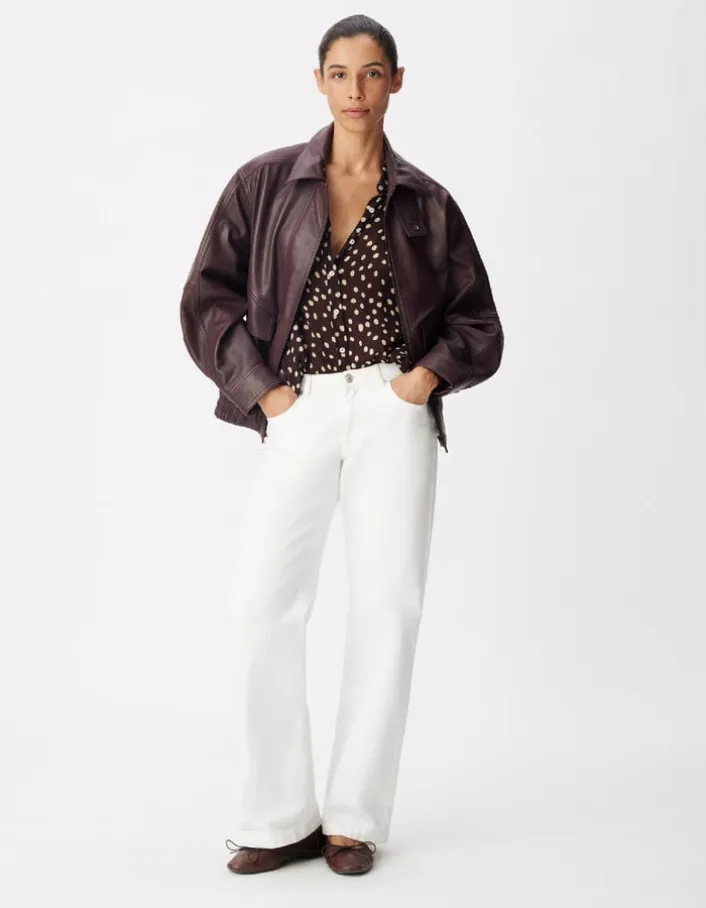 Jean bootcut blanc taille basse Femme