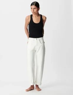Jean droit blanc 7/8e Anders Femme