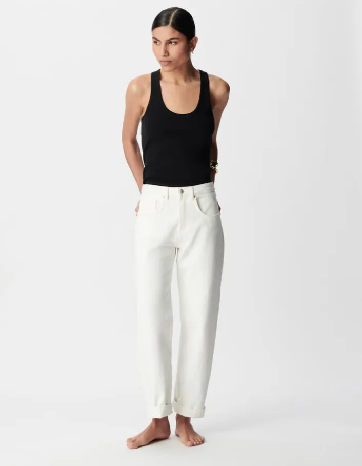 Jean droit blanc 7/8e Anders Femme
