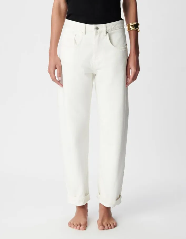Jean droit blanc 7/8e Anders Femme