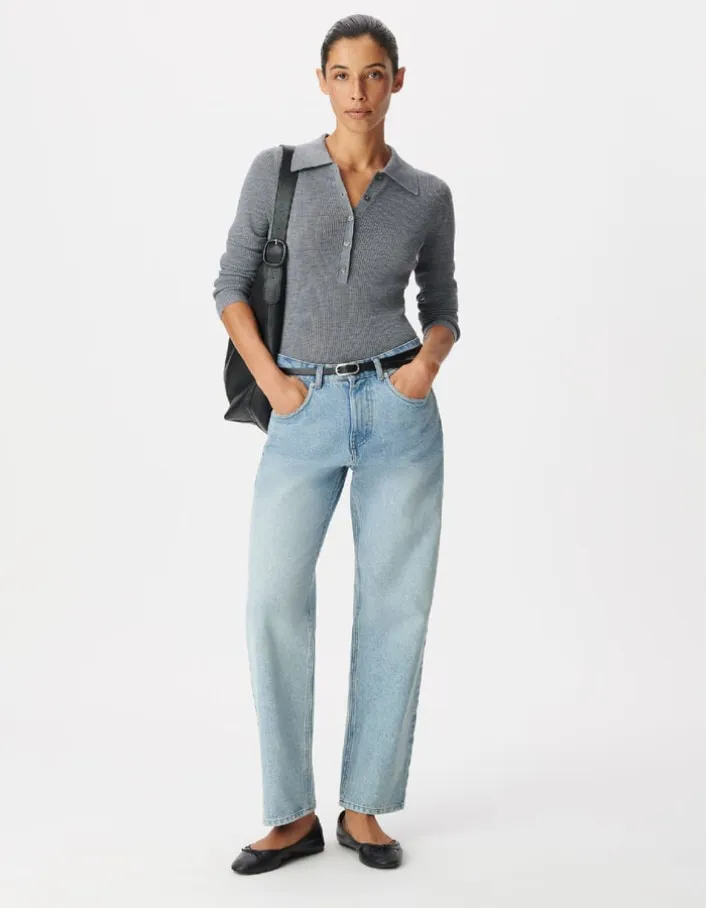 Jean droit bleu 7/8e Anders Femme