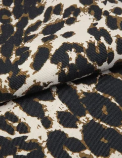 Jean droit marron à motif léopard Anders Femme