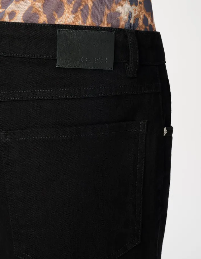 Jean droit noir 7/8e Anders Femme