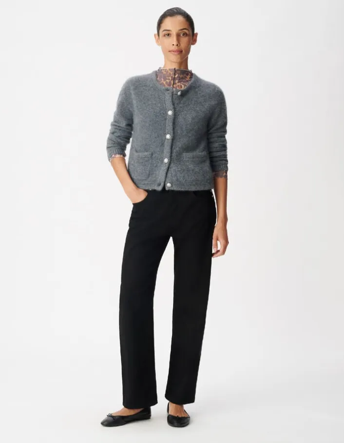 Jean droit noir 7/8e Anders Femme