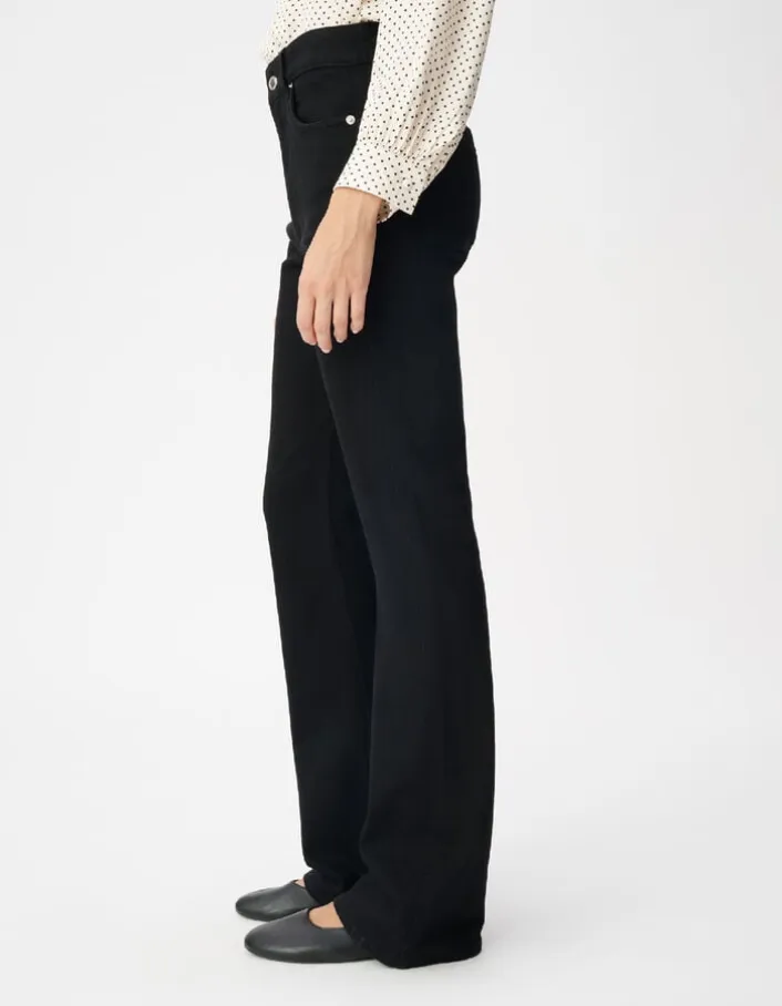 Jean flare noir taille haute Jodie Femme