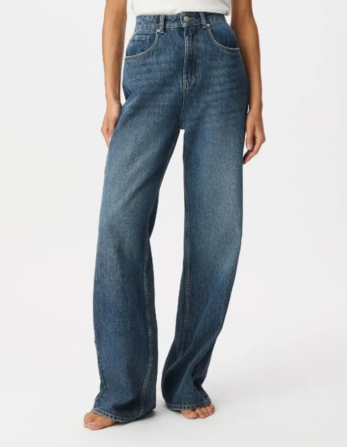 Jean large bleu indigo Edie Femme