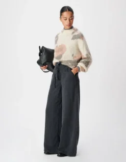 Jean large gris avec ceinture Elisa Femme