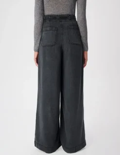 Jean large gris avec ceinture Elisa Femme