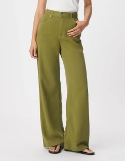 Jean large vert Lyocell® taille haute Edie Femme
