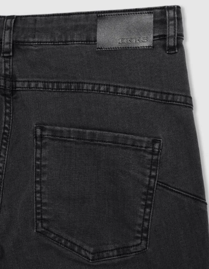 Jean slim gris taille haute détails clous Nina Femme