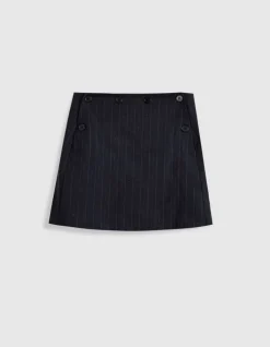 Jupe de tailleur courte marine motif rayures tennis Femme