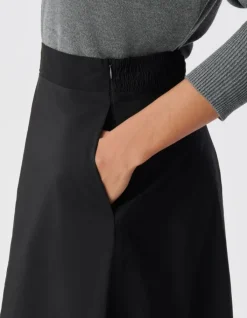 Jupe longue noire trapèze Femme