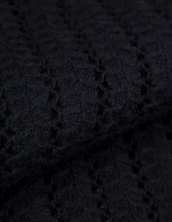 Jupe longue noire tricot ajouré Femme