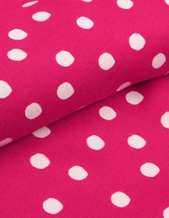 Jupe midi rose imprimé pois Femme