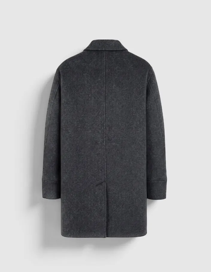 Manteau gris lainage faux-uni Homme