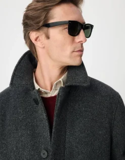 Manteau gris lainage faux-uni Homme