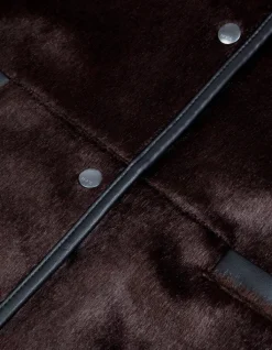 Manteau marron effet poulain Femme