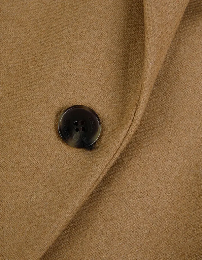 Manteau mi-long camel lainage Femme