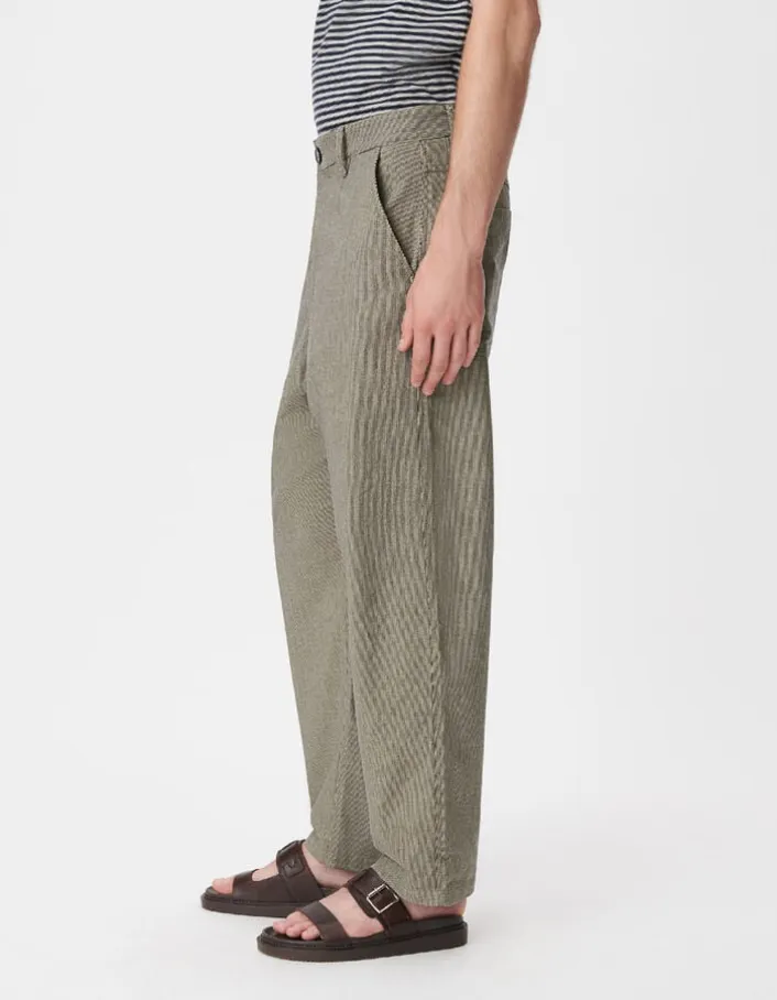 Pantalon battle gris motif rayures Homme