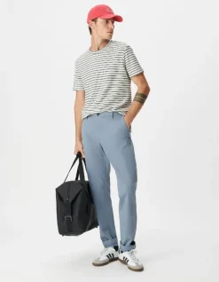 Pantalon chino slim bleu Homme