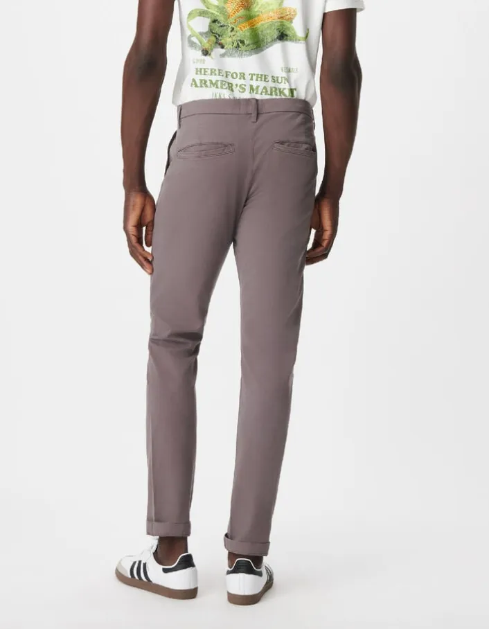 Pantalon chino slim gris Homme