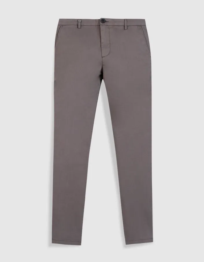 Pantalon chino slim gris Homme