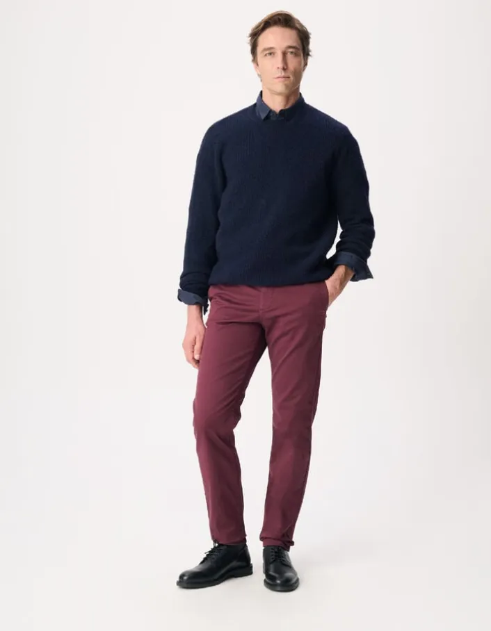 Pantalon chino slim prune Homme