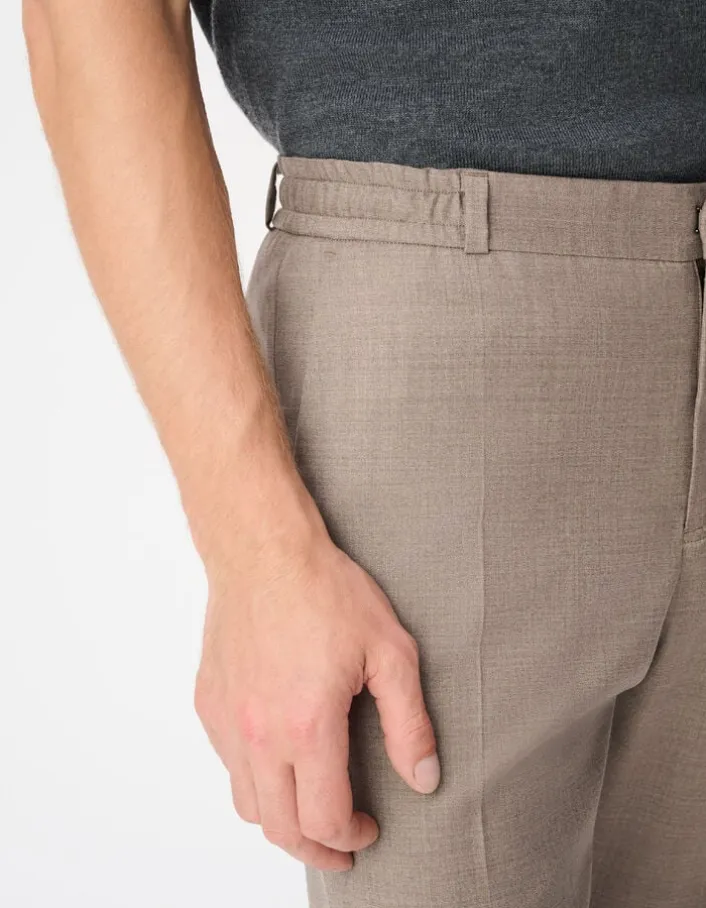 Pantalon de costume beige chiné TRAVEL SUIT Homme