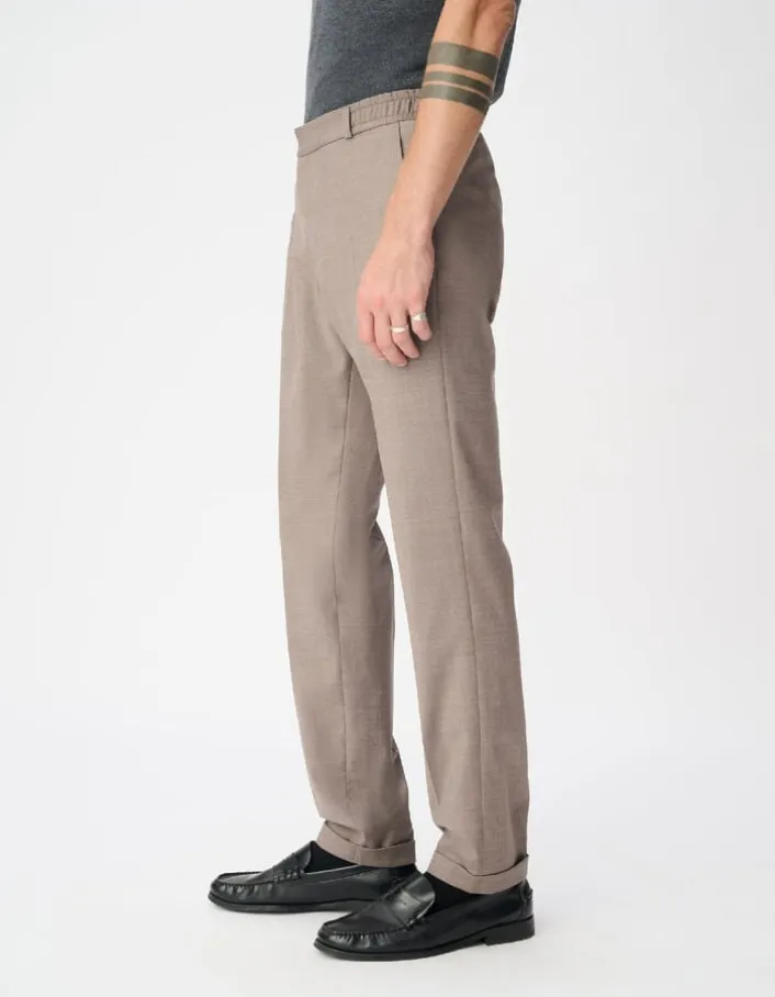 Pantalon de costume beige chiné TRAVEL SUIT Homme