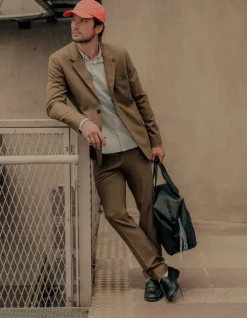 Pantalon de costume kaki TRAVEL SUIT Homme