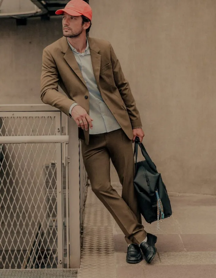 Pantalon de costume kaki TRAVEL SUIT Homme