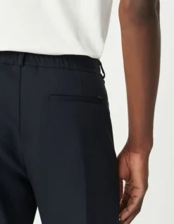 Pantalon de costume marine élastiqué dos Homme