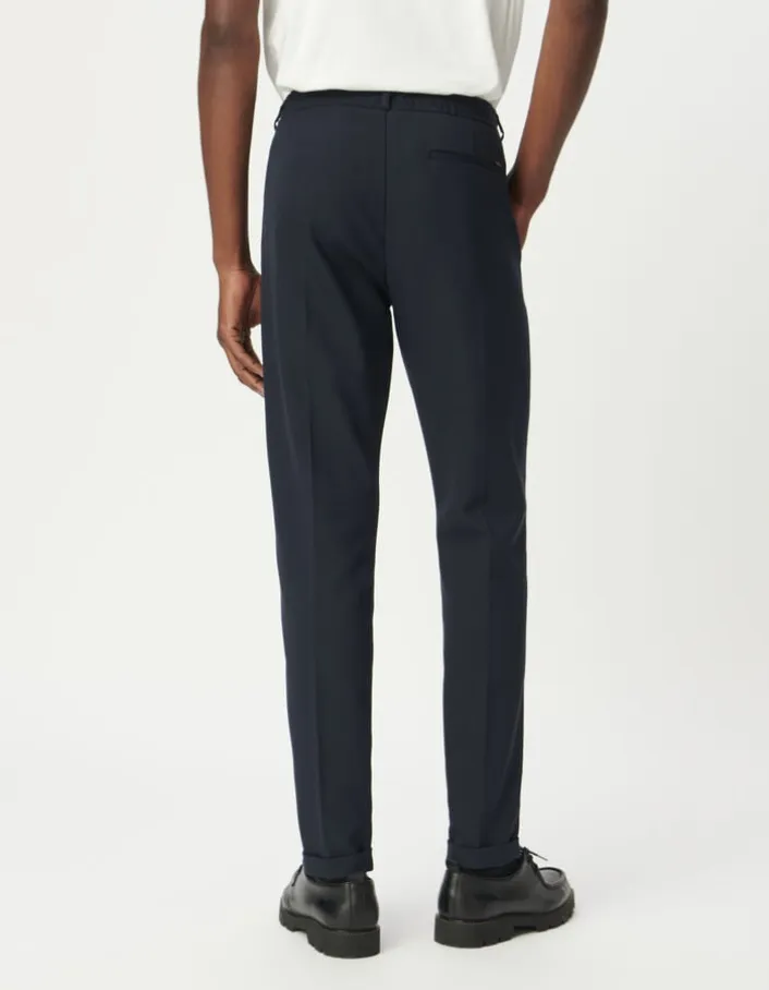 Pantalon de costume marine élastiqué dos Homme