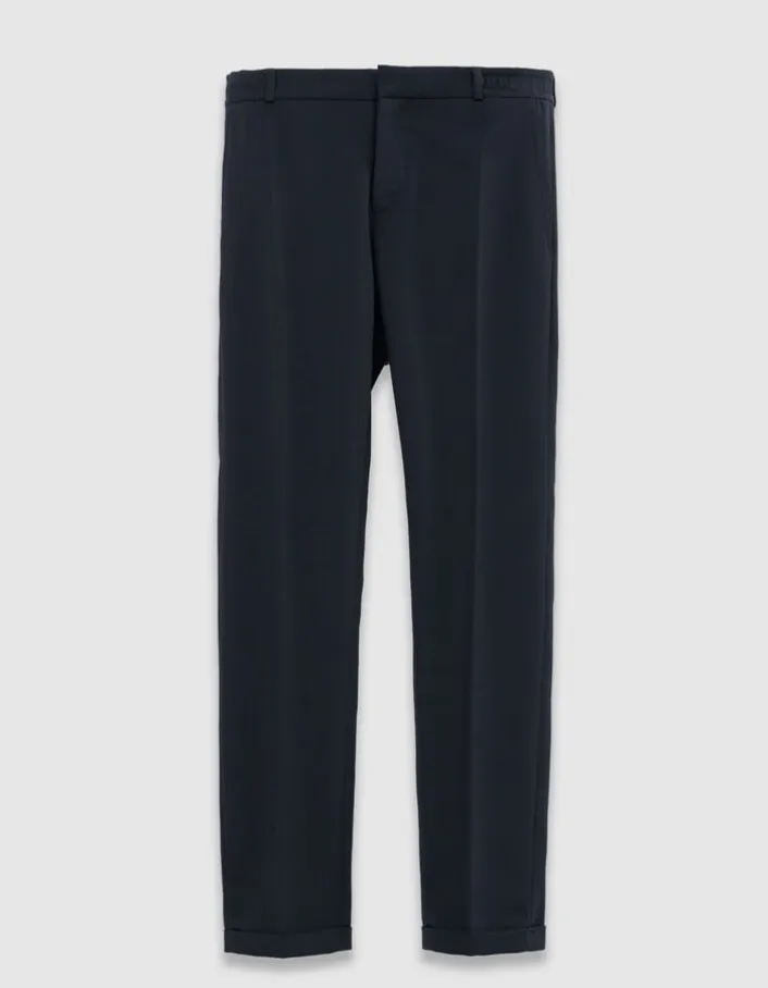 Pantalon de costume marine élastiqué dos Homme
