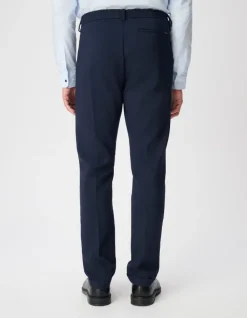Pantalon de costume marine twill fantaisie Homme