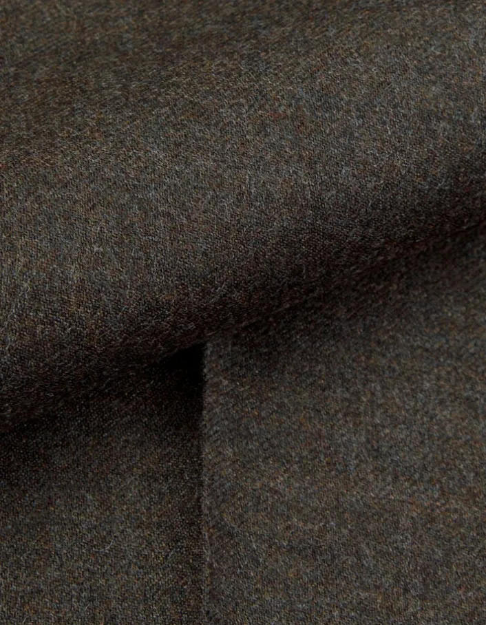 Pantalon de costume marron flanelle 100% laine Homme