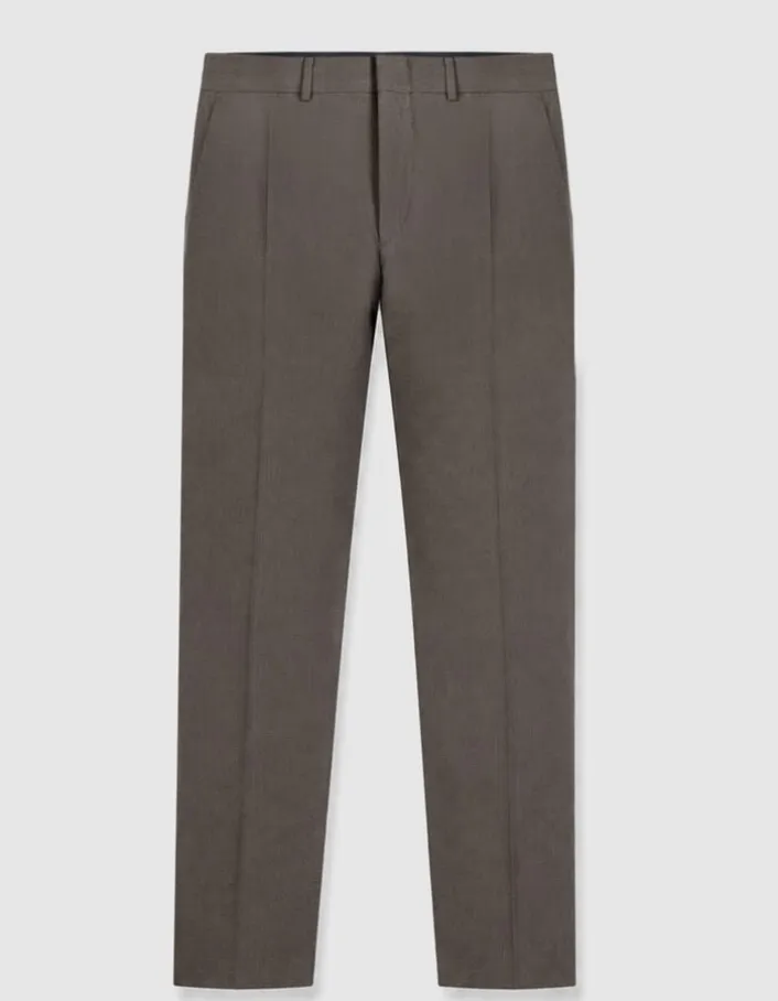 Pantalon de costume marron motif pied-de-puce Homme