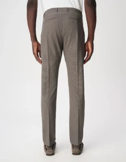 Pantalon de costume marron motif pied-de-puce Homme