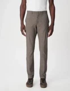 Pantalon de costume marron motif pied-de-puce Homme
