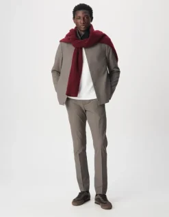 Pantalon de costume marron motif pied-de-puce Homme