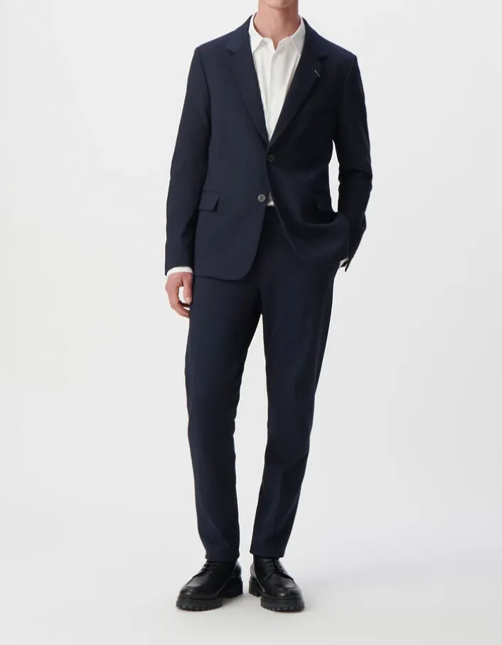 Pantalon de costume SLIM marine maille Milano Homme