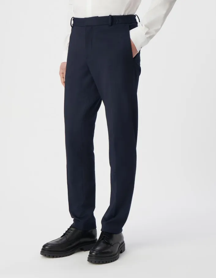 Pantalon de costume SLIM marine maille Milano Homme