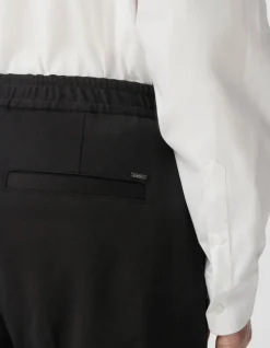 Pantalon de costume SLIM noir maille Milano Homme