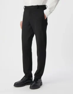 Pantalon de costume SLIM noir maille Milano Homme